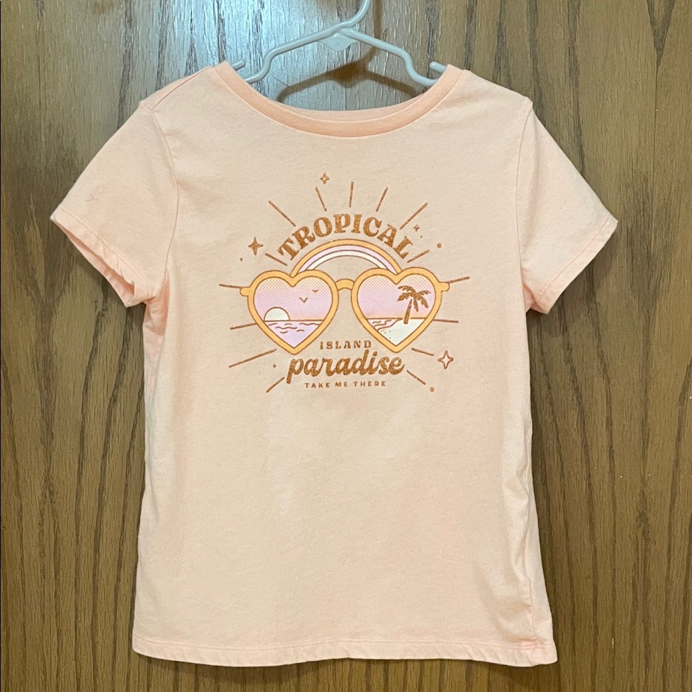 OshKosh B'gosh UGC Girls Sz 8 (Medium) Tropical Peach Tee short sleeve tee